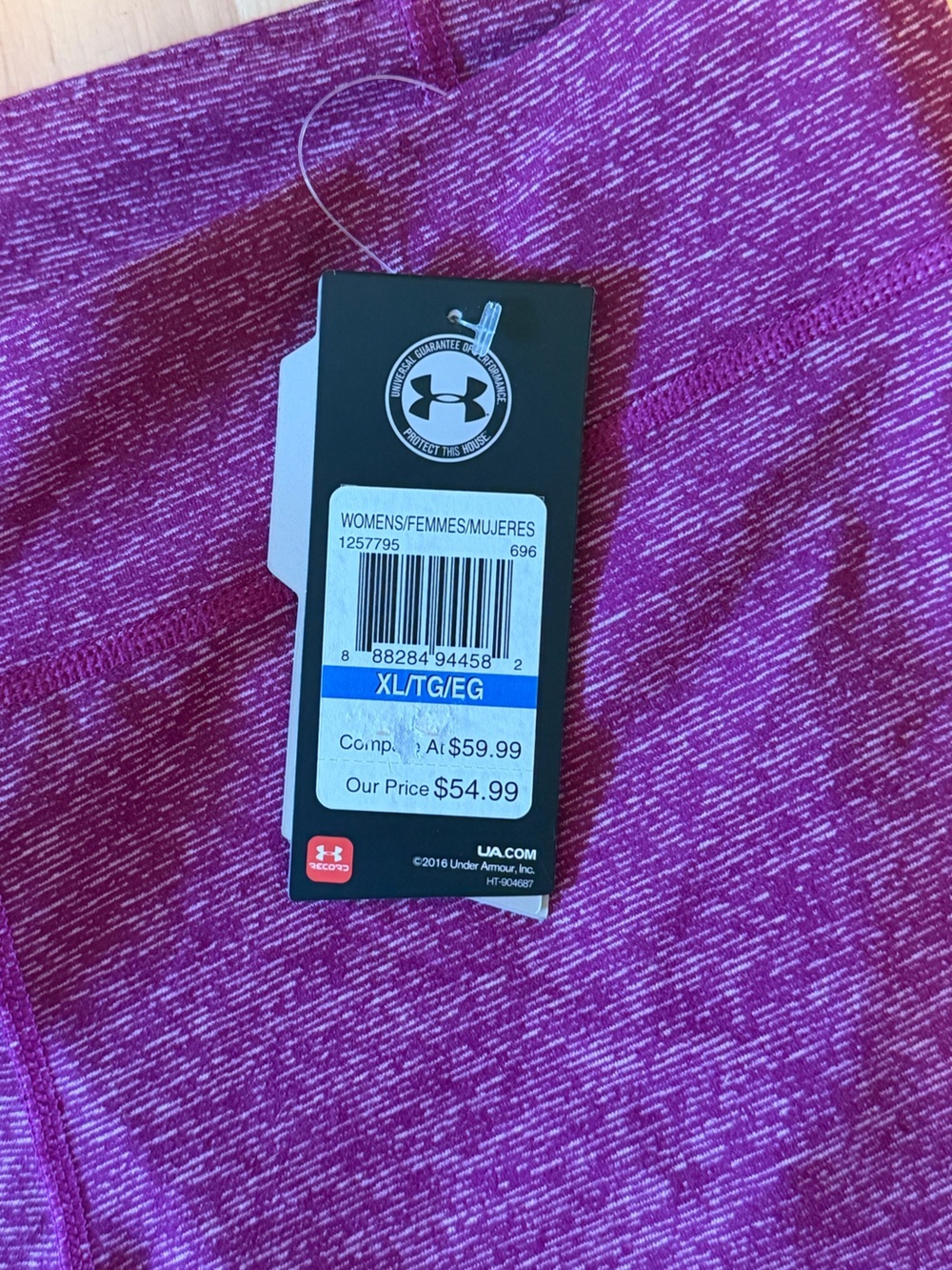 NWT Under Armour Women’s Marled Plum Capri Leggings- Size XL - Picture 9 of 9